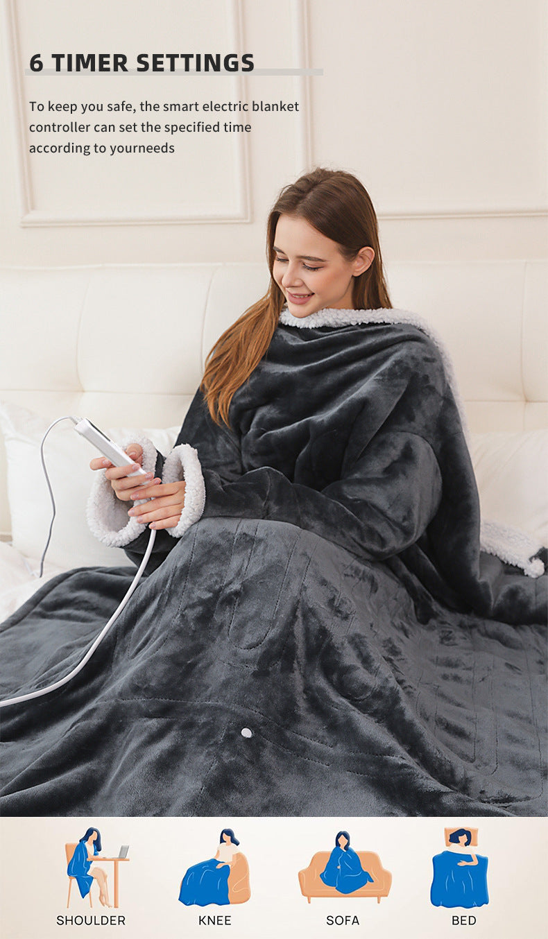 ModoHome™ Heated Wearable Blanket with Sleeves & Foot Pocket