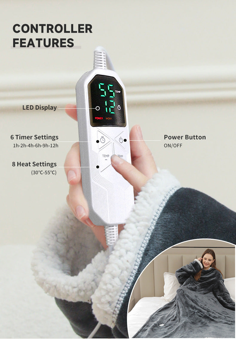 ModoHome™ Heated Wearable Blanket with Sleeves & Foot Pocket