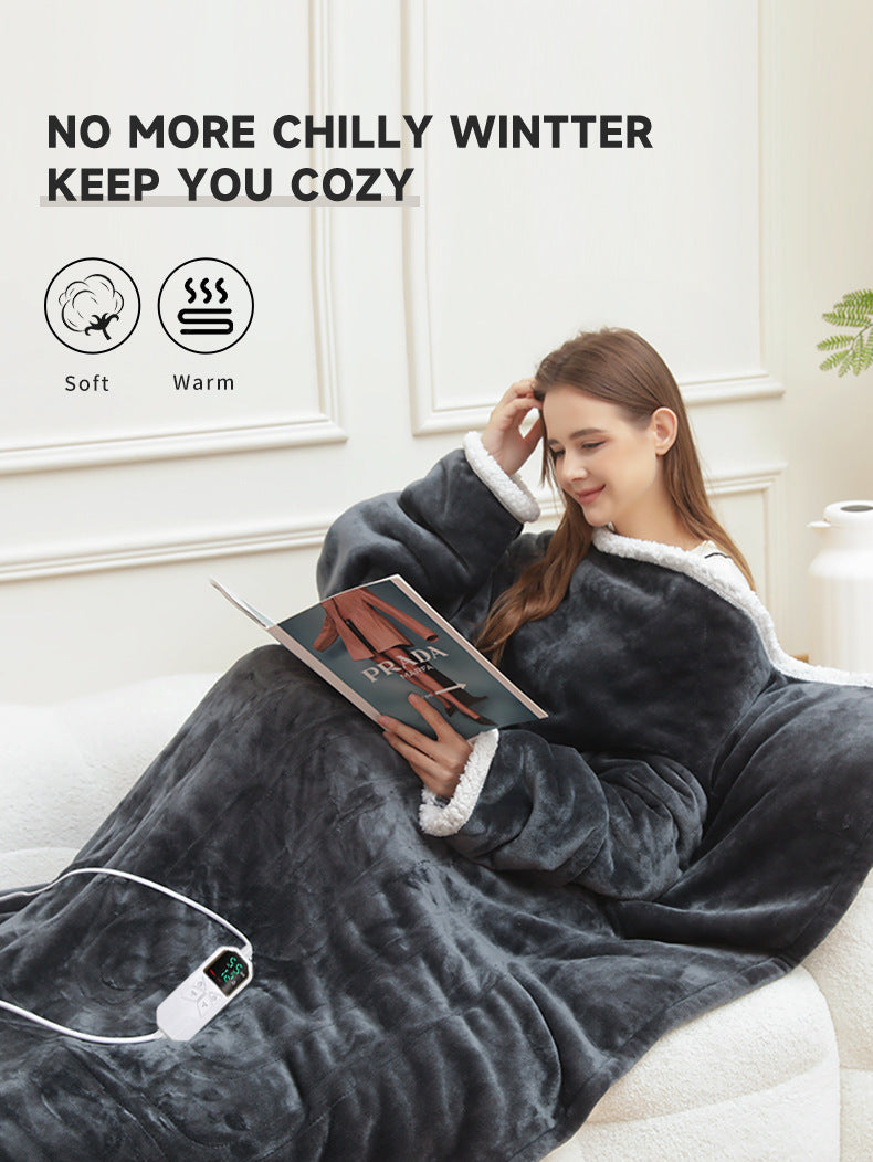 ModoHome™ Heated Wearable Blanket with Sleeves & Foot Pocket