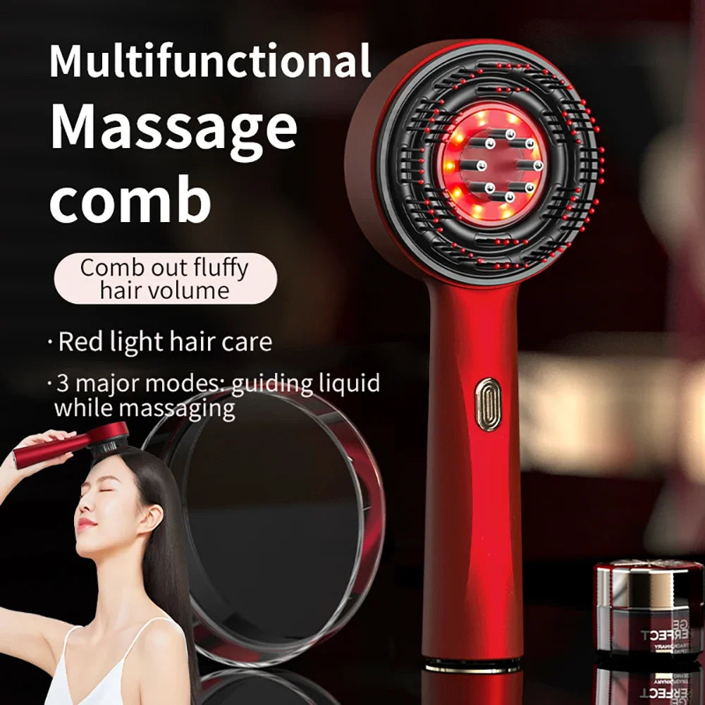 ModoHome™ Red Light Scalp Massager – 3-Mode Hair Growth & Relaxation Comb