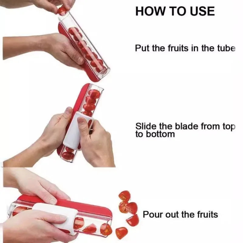 Tomato Slicer Grape Cherry Cutter Multi-Function Manual Fruit Vegetable Chopper for Kitchen Tool Cake Decoration Salad Gadget