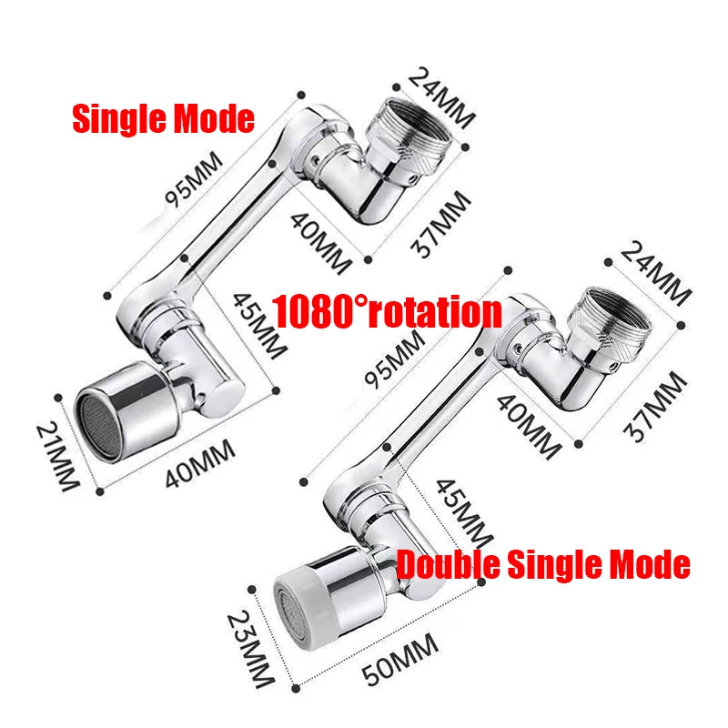 ModoHome™ 1080° Rotatable Faucet Extender – Splash Filter & Multi-Angle Sink Aerator