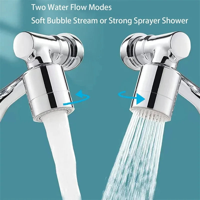 ModoHome™ 1080° Rotatable Faucet Extender – Splash Filter & Multi-Angle Sink Aerator