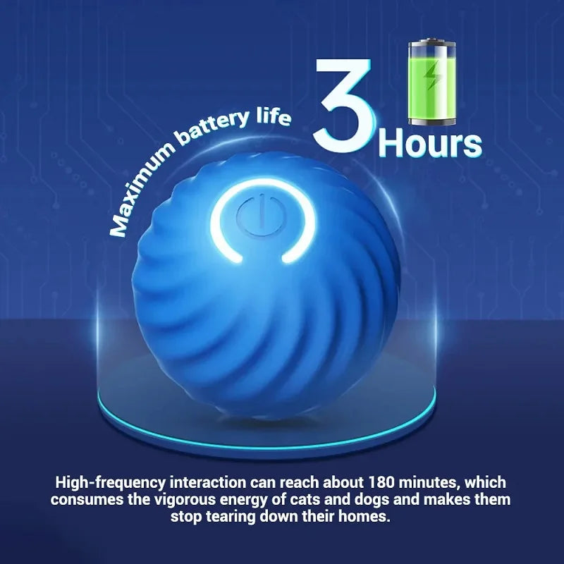 ModoHome™ TD Automatic Moving Dog Toy Ball – USB Rechargeable Interactive Bouncing Ball