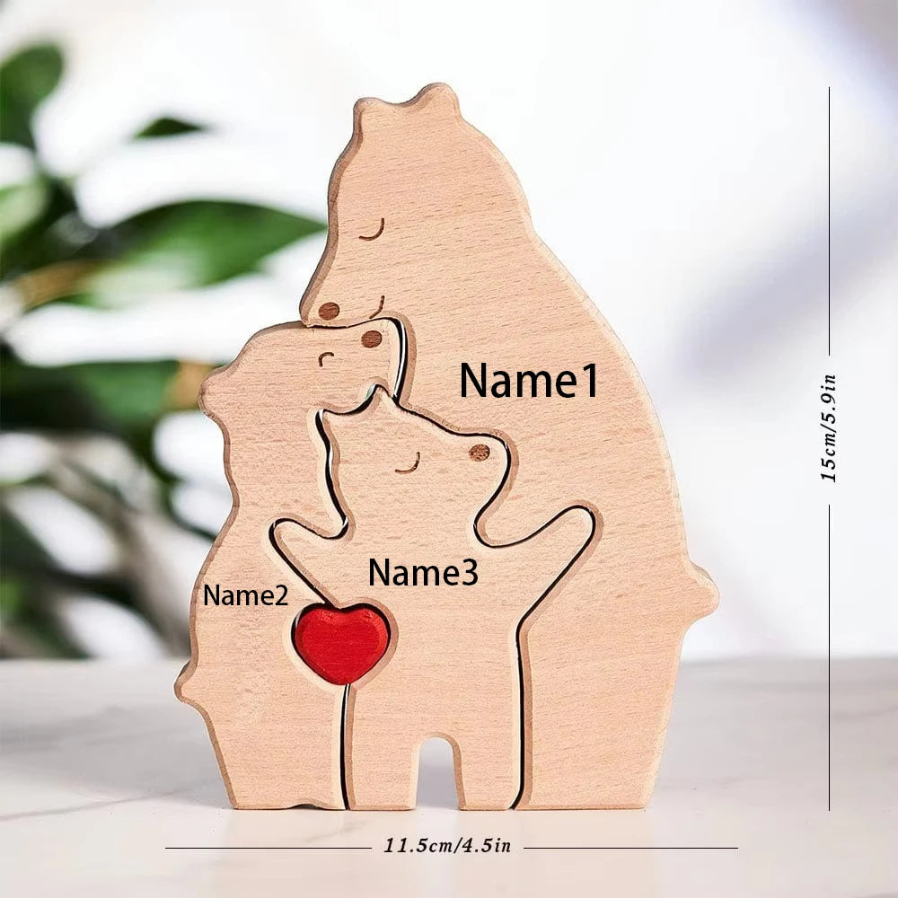 Wooden Bear Home Art Puzzle Personalized Custom Birthday Gift Art Puzzle Home Decor Christmas Thanksgiving Mom Home Warm Gift