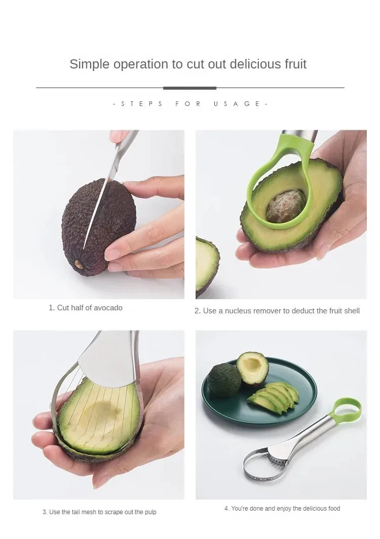ModoHome™ 3-in-1 Avocado Slicer – Stainless Steel Cutter & Pitter