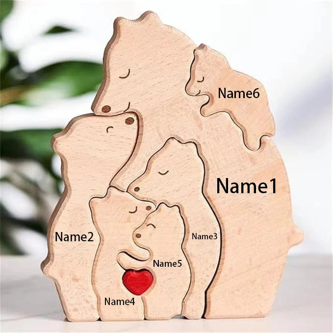 Wooden Bear Home Art Puzzle Personalized Custom Birthday Gift Art Puzzle Home Decor Christmas Thanksgiving Mom Home Warm Gift