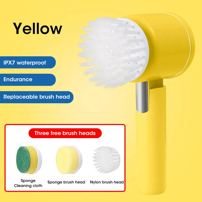 ModoHome™ TD Electric Spin Scrubber – Cordless Bathroom & Kitchen Power Cleaning Brush with 5 Replaceable Heads