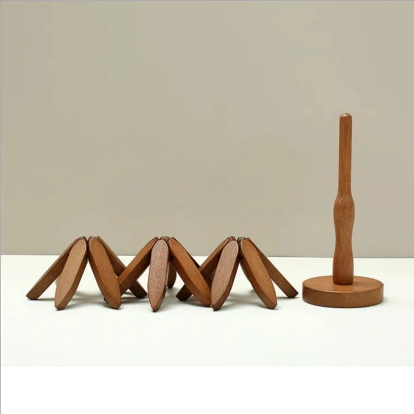 ModoHome™ 4-Piece Bamboo Tree Trivets – Heat-Resistant Decorative Table Stands