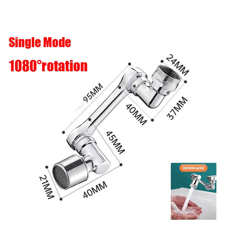 ModoHome™ 1080° Rotatable Faucet Extender – Splash Filter & Multi-Angle Sink Aerator