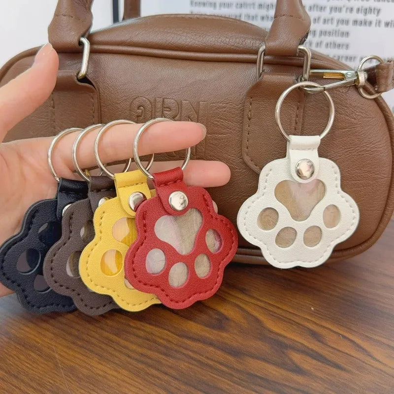 ModoHome™ Pet Hair Memorial Keychain – PU Leather Keepsake Paw Locket