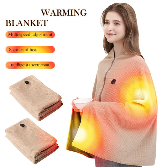 ModoHome™  Wearable Heated Blanket Shawl – 3 Heat Levels, USB Powered