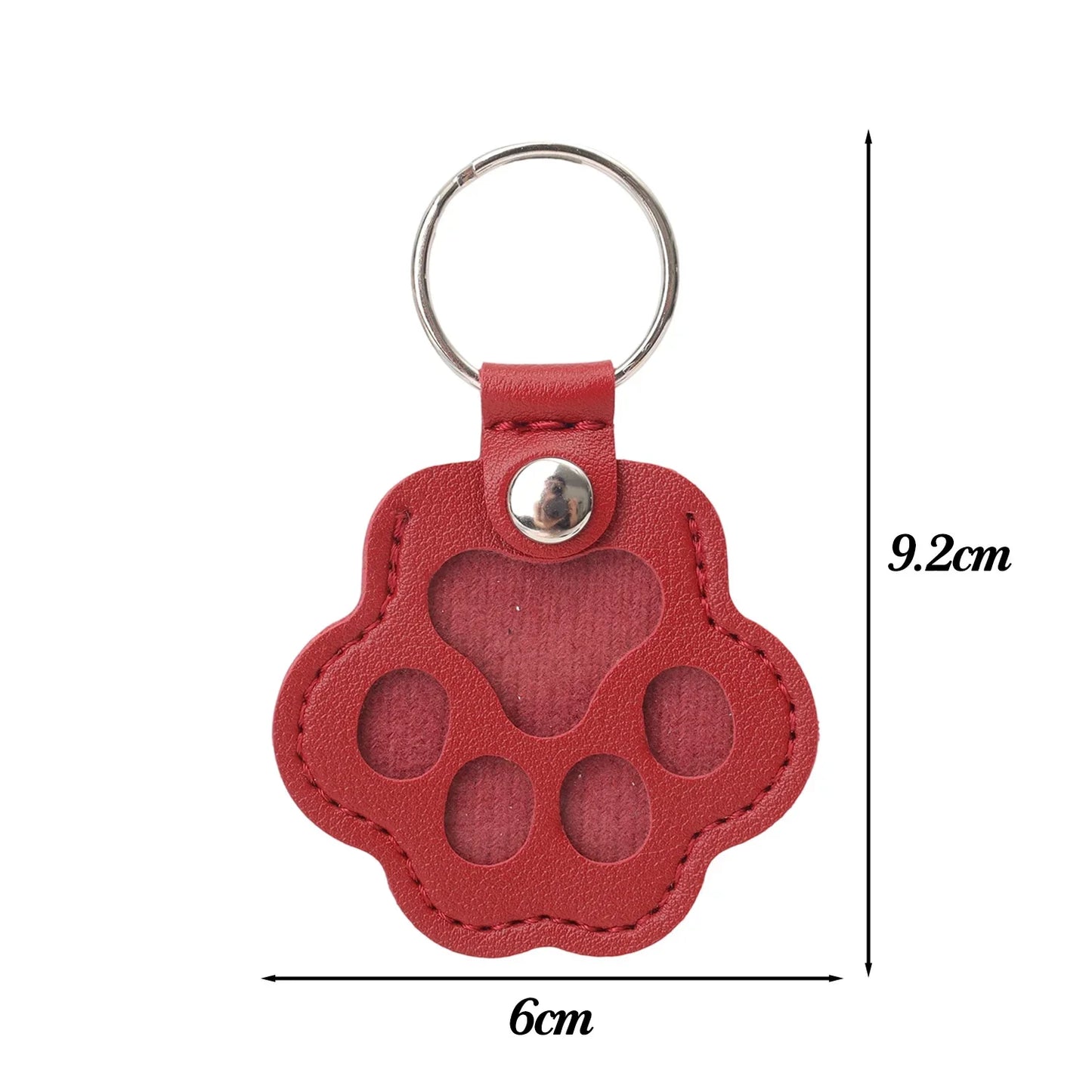 ModoHome™ Pet Hair Memorial Keychain – PU Leather Keepsake Paw Locket