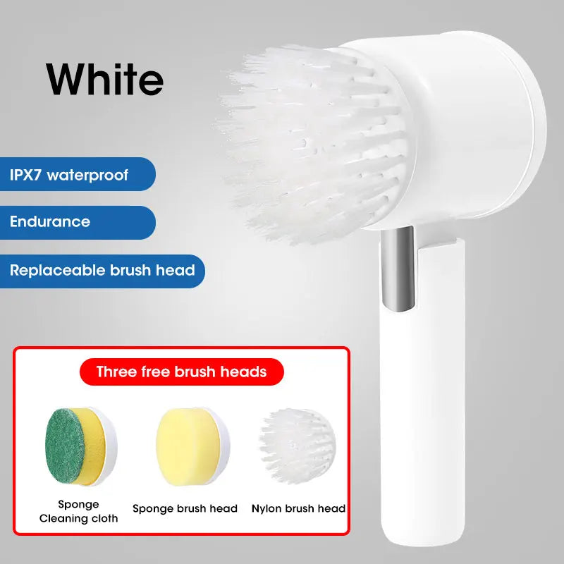 ModoHome™ TD Electric Spin Scrubber – Cordless Bathroom & Kitchen Power Cleaning Brush with 5 Replaceable Heads