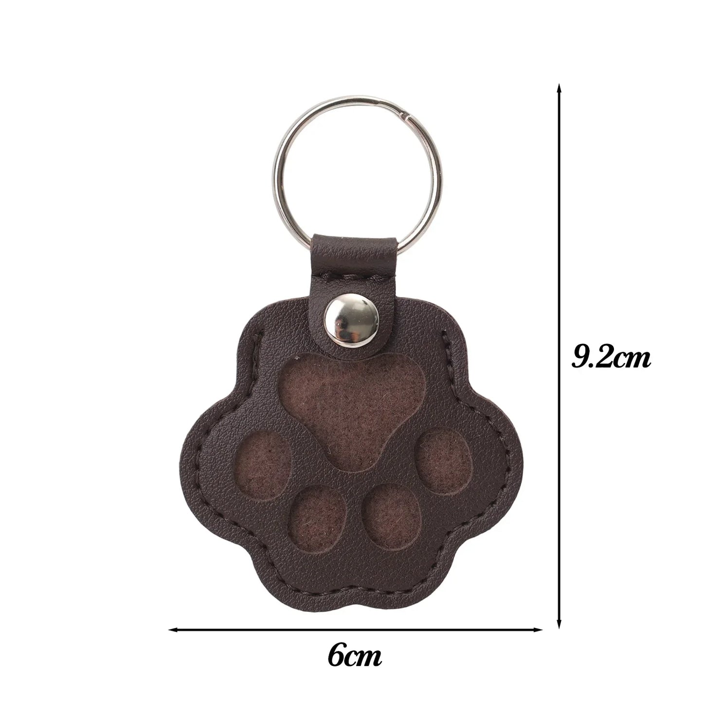 ModoHome™ Pet Hair Memorial Keychain – PU Leather Keepsake Paw Locket