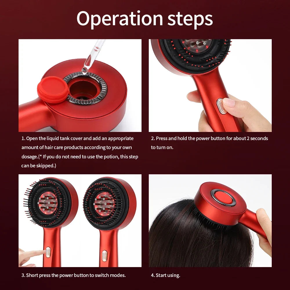 ModoHome™ Red Light Scalp Massager – 3-Mode Hair Growth & Relaxation Comb