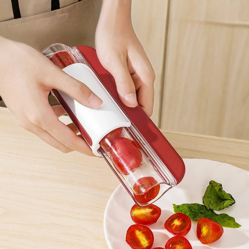 Tomato Slicer Grape Cherry Cutter Multi-Function Manual Fruit Vegetable Chopper for Kitchen Tool Cake Decoration Salad Gadget