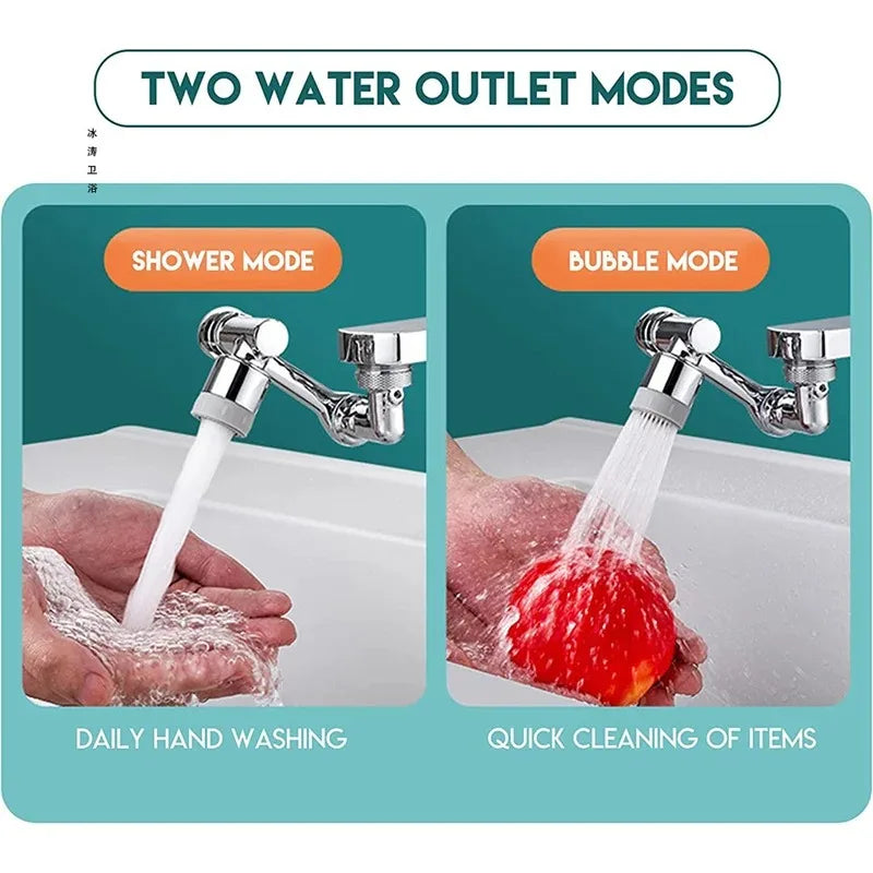 ModoHome™ 1080° Rotatable Faucet Extender – Splash Filter & Multi-Angle Sink Aerator