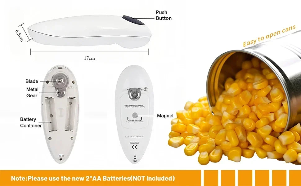 ModoHome™ Automatic Can & Jar Opener – Hands-Free Electric Tin Opener