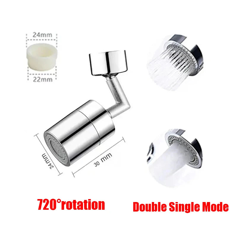 ModoHome™ 1080° Rotatable Faucet Extender – Splash Filter & Multi-Angle Sink Aerator