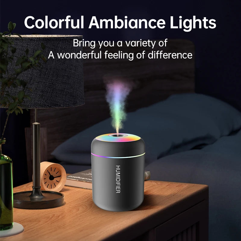 ModoHome™ 180ML Mini Air Humidifier – USB Portable Aroma Diffuser with LED Ambient Light