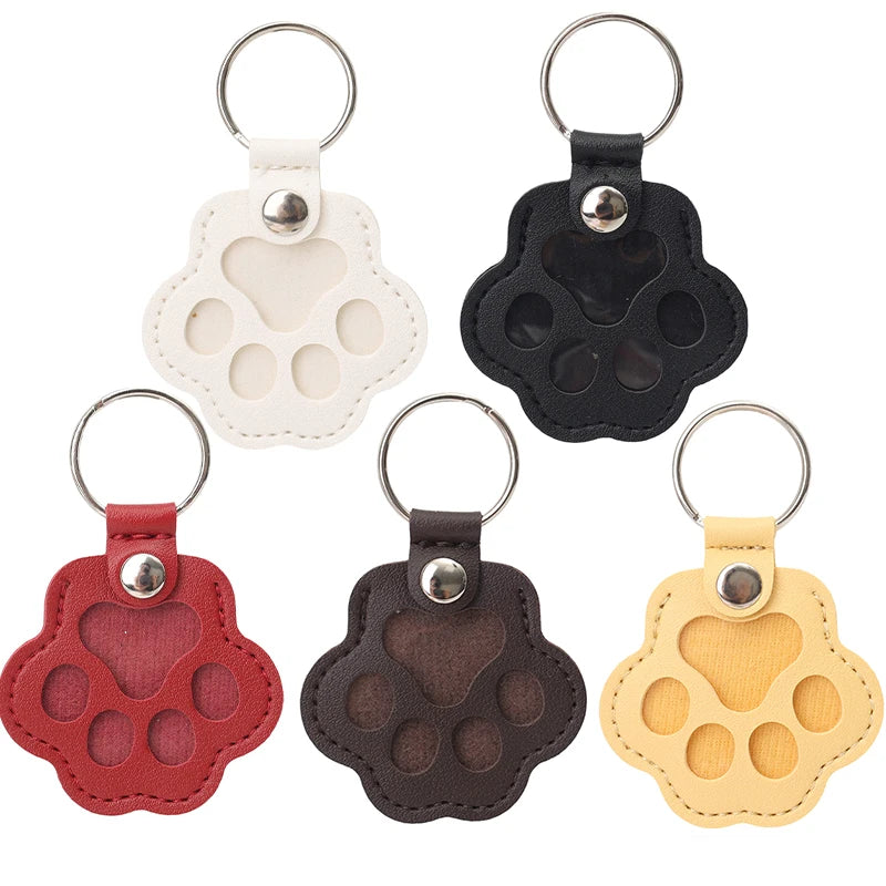 ModoHome™ Pet Hair Memorial Keychain – PU Leather Keepsake Paw Locket