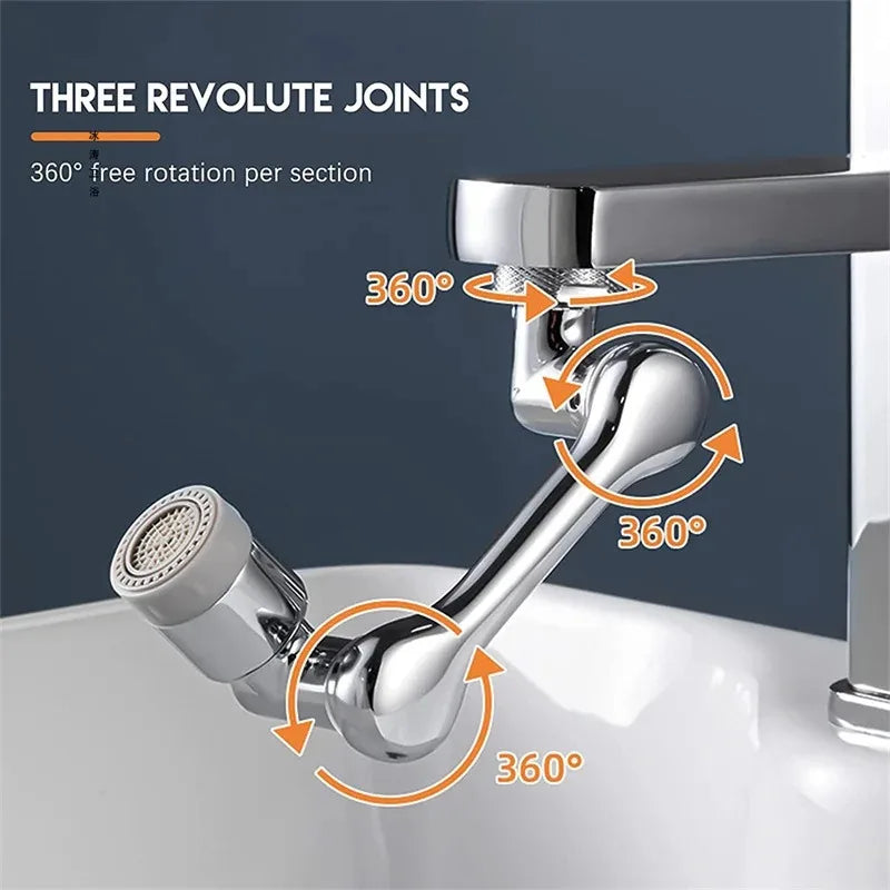 ModoHome™ 1080° Rotatable Faucet Extender – Splash Filter & Multi-Angle Sink Aerator
