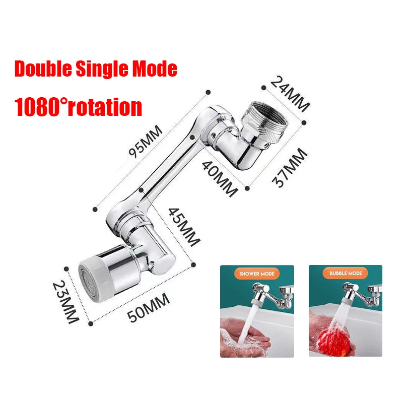 ModoHome™ 1080° Rotatable Faucet Extender – Splash Filter & Multi-Angle Sink Aerator